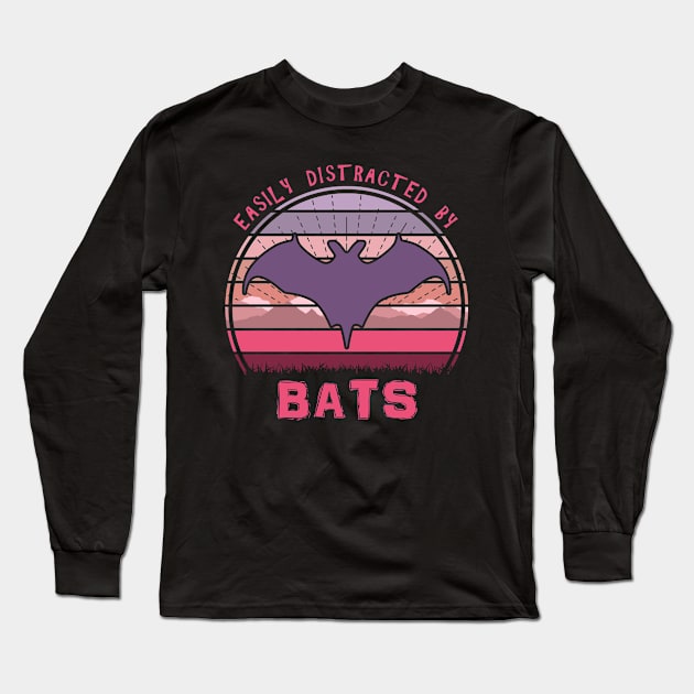 Easily Distracted By Bats Long Sleeve T-Shirt by Nerd_art